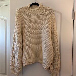 Boohoo Cream Cowl Neck Sweater